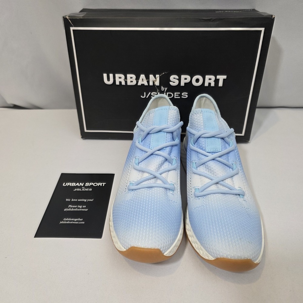 Urban Sport by J/Slides Ophelia Size 8.5 Women's Fashion Sneakers Blue Knit - Picture 4 of 10